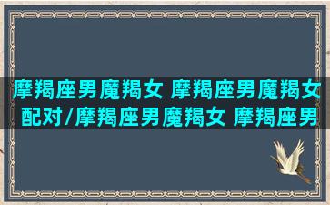 摩羯座男魔羯女 摩羯座男魔羯女配对/摩羯座男魔羯女 摩羯座男魔羯女配对-我的网站